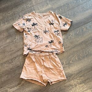 H&M Boys Matching Set in Light Brown with Fun Prints